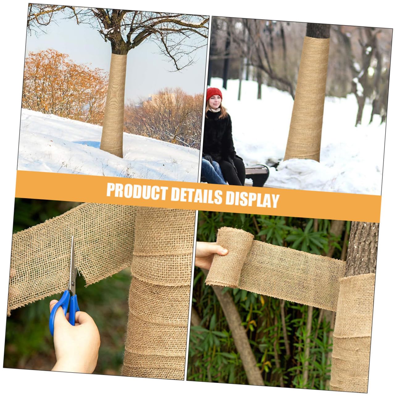 Shelter Protezione Piante in Lino Naturale Avvolgimento in Juta per Alberi e Alberi da Frutto, Protezione Solare e Nutrizionale per Giardinaggio in Autunno