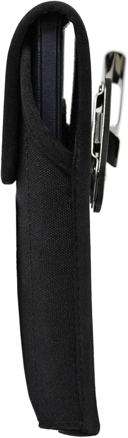 Turtleback Holster Made for Note 20 Fits w/OB Defender or Bulky Cases, Vertical Black Nylon Pouch with Heavy Duty Rotating Metal Belt Clip,