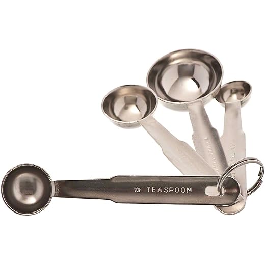 Dynore Stainless Steel Set of 4 Measuring Spoons 135 x 2 x