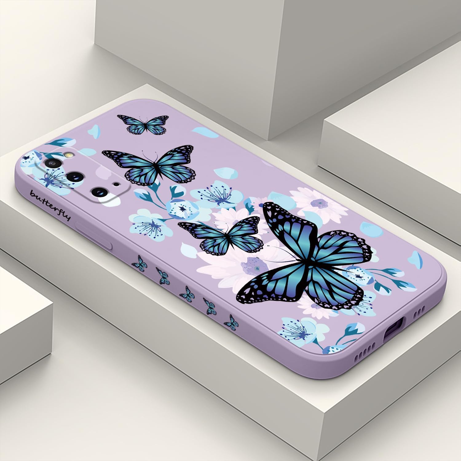 for Samsung Galaxy S20 Case Creative Flower Pattern Design Dropproof Slim Protective for Galaxy S20 Phone Cover 6.2 inch-Aurora Butterfly Purple Aurora Butterfly Purple Samsung S20