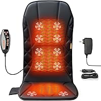CARSHION Upgraded 45.2" Back Massager with Heat & 10 Vibration Motors - Heated Seat Cushion for Full Back Pain Relief