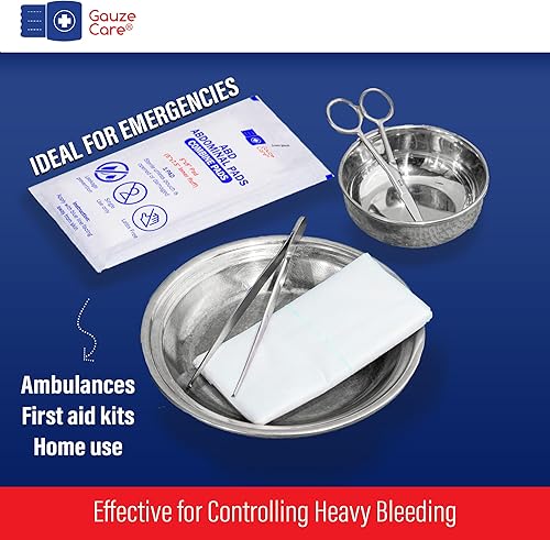Miniatura 4 de GauzeCare Almohadillas Abdominales Estériles - Compresas Combinadas ABD Paquete de 50, 5 x 9 Pulgadas Extra Absorbentes y Gruesas, Apósito para