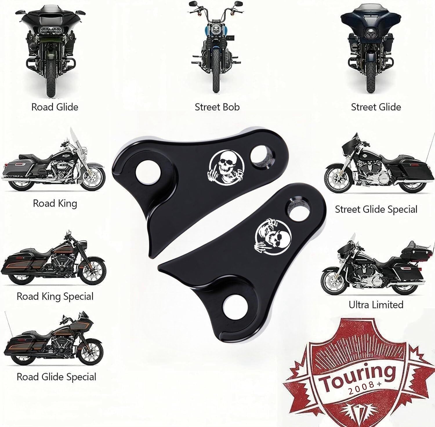 TDZ 2009-2025 Black 1.5'' Inch Lowering Link Blocks Kit for Harley Touring Street Glide/Road King/Electra Glide/Road Glide/Ultra Limited/Special/CVO
