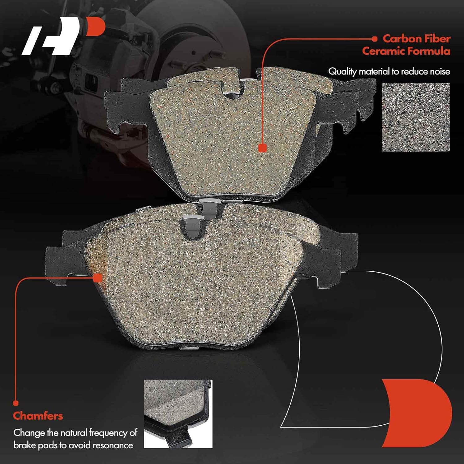 A-Premium Front and Rear Ceramic Brake Pads Set Compatible with BMW Models - E90 335d 2009-2011, 335i 2007-2010, 335i xDrive 2009-2010, 335xi 2008, with Hardware, 8-Pack