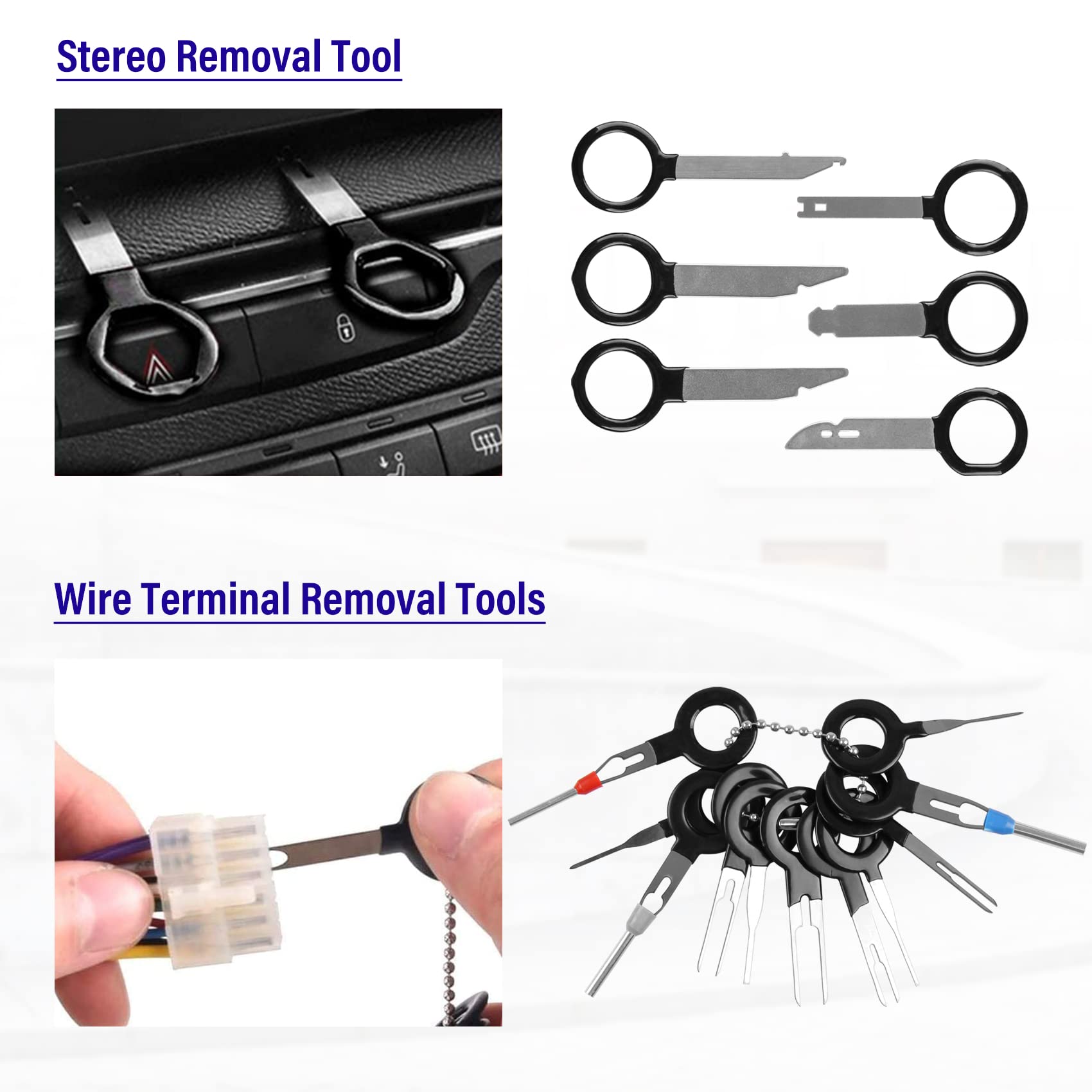 DOCAS Lot de 143 Outils de démontage de Voiture avec Clips, pour Garniture intérieure de Voiture, Garniture de portière, Outils de réparation de Garniture, Outils de réparation (Bleu)