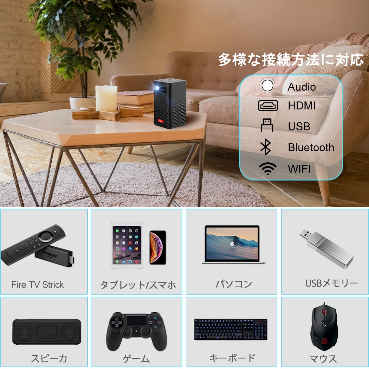 Amazon.co.jp: プロジェクター 小型 Android 9.0TV搭載 3D対応 5GWiFi 