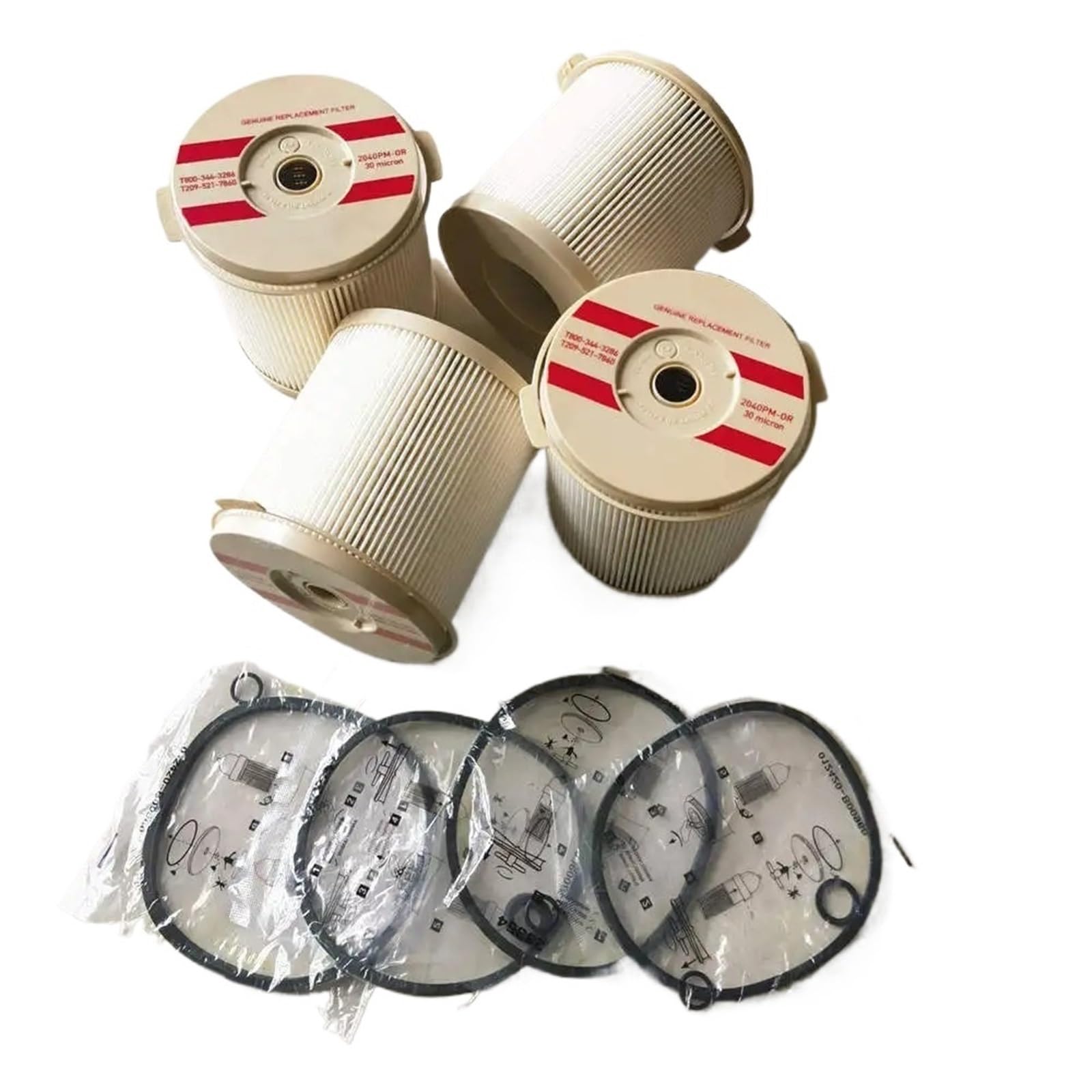Filtro De Combustible Diésel para Coche, 4 Unidades, 2040Pm 2040Tm, Compatible con Barcosparacamiones, 900Fg 900Fh, 10/30 Micras.