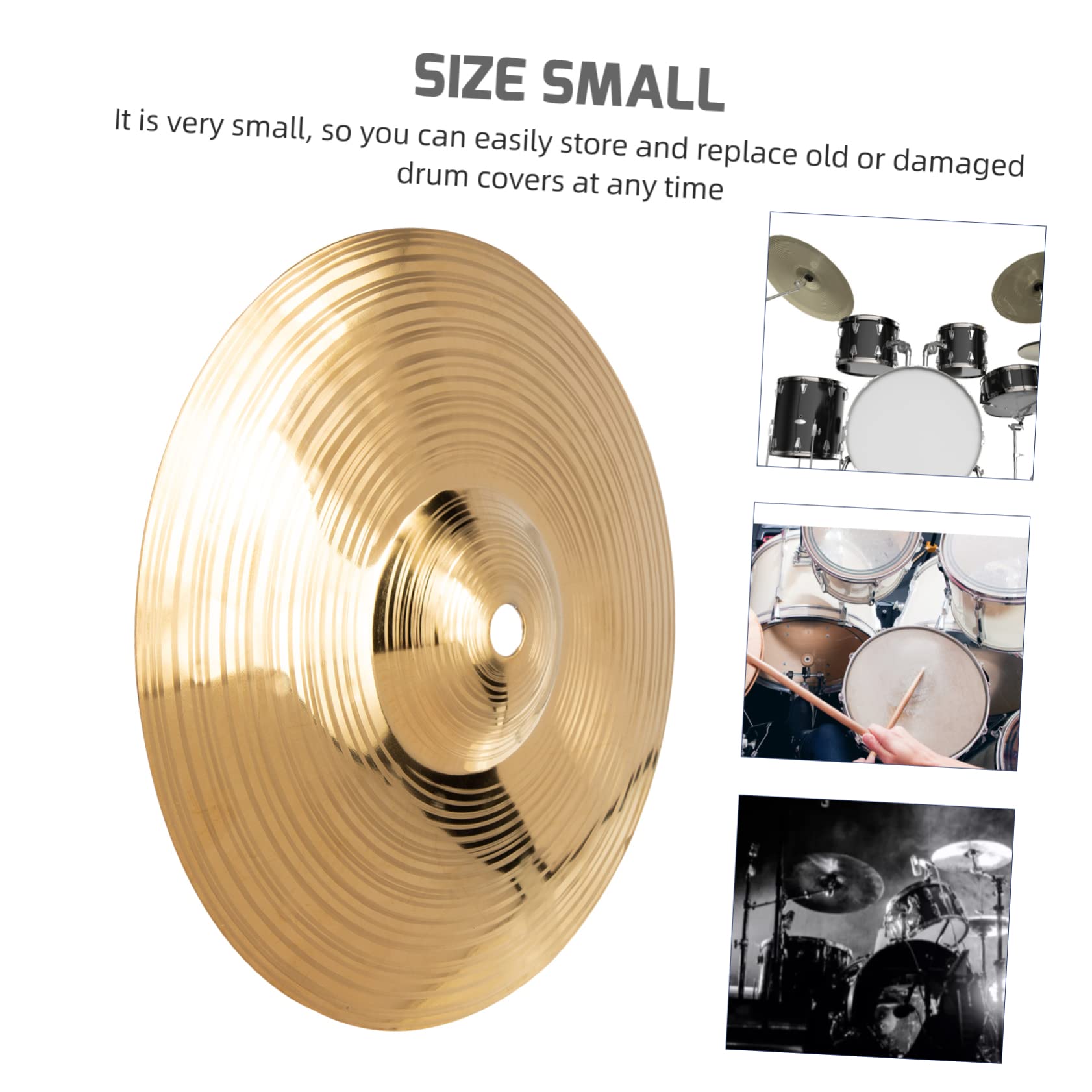 Toddmomy Drum Cymbal Accessory Set Jazz Drum Part Alloy Brass Crash Cymbals Pack of 3