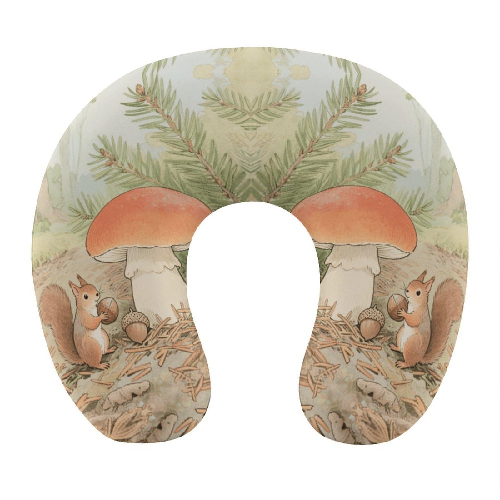 VstaDank Vintage Mushroom Neck Pillow Memory Foam Sleeping U Shaped Pillows Cooling Travel Head Support Pillows Super Lightweight Portable Airplane Pillow for Car Office Rest