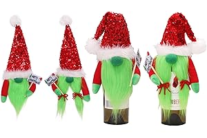 Charming Gnome Bottle Cover Set for Festive Christmas Cheer