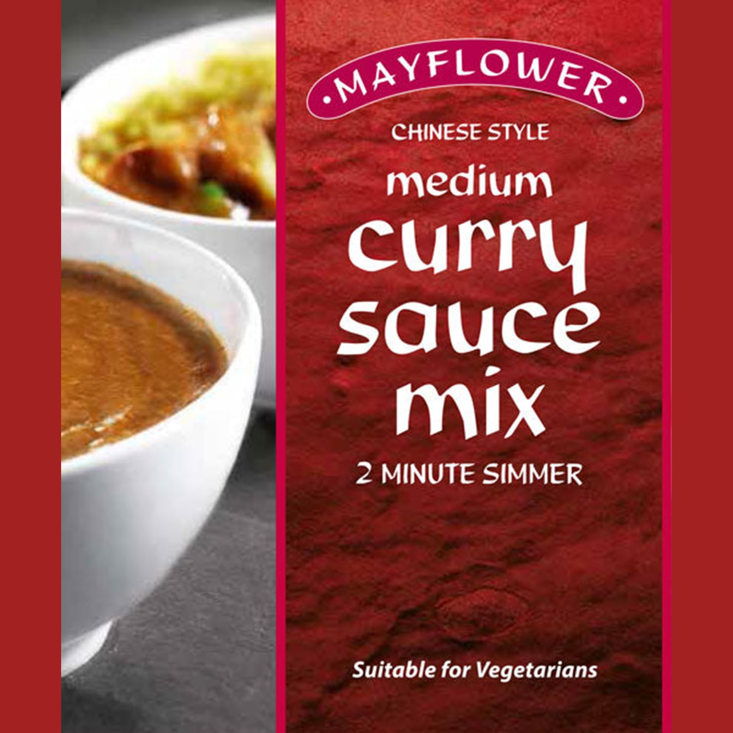Mayflower Medium Curry Sauce Mix 255g - Classic Chinese Medium Flavour, Vegan & Sustainable, Ideal for Fakeaways (6 Pack)