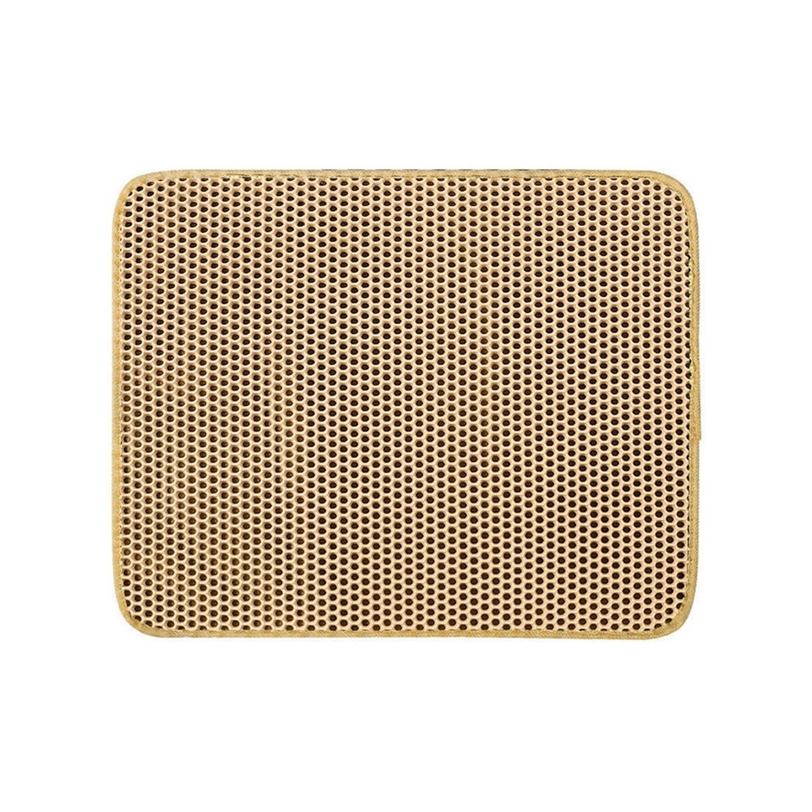 Cat Litter Mat Layer Waterproof Pet Mat Non-slip Sand Cat Pad Washable Bed Mat Clean Pad Pet Clean Supplies(Khaki,40cmx50cm)