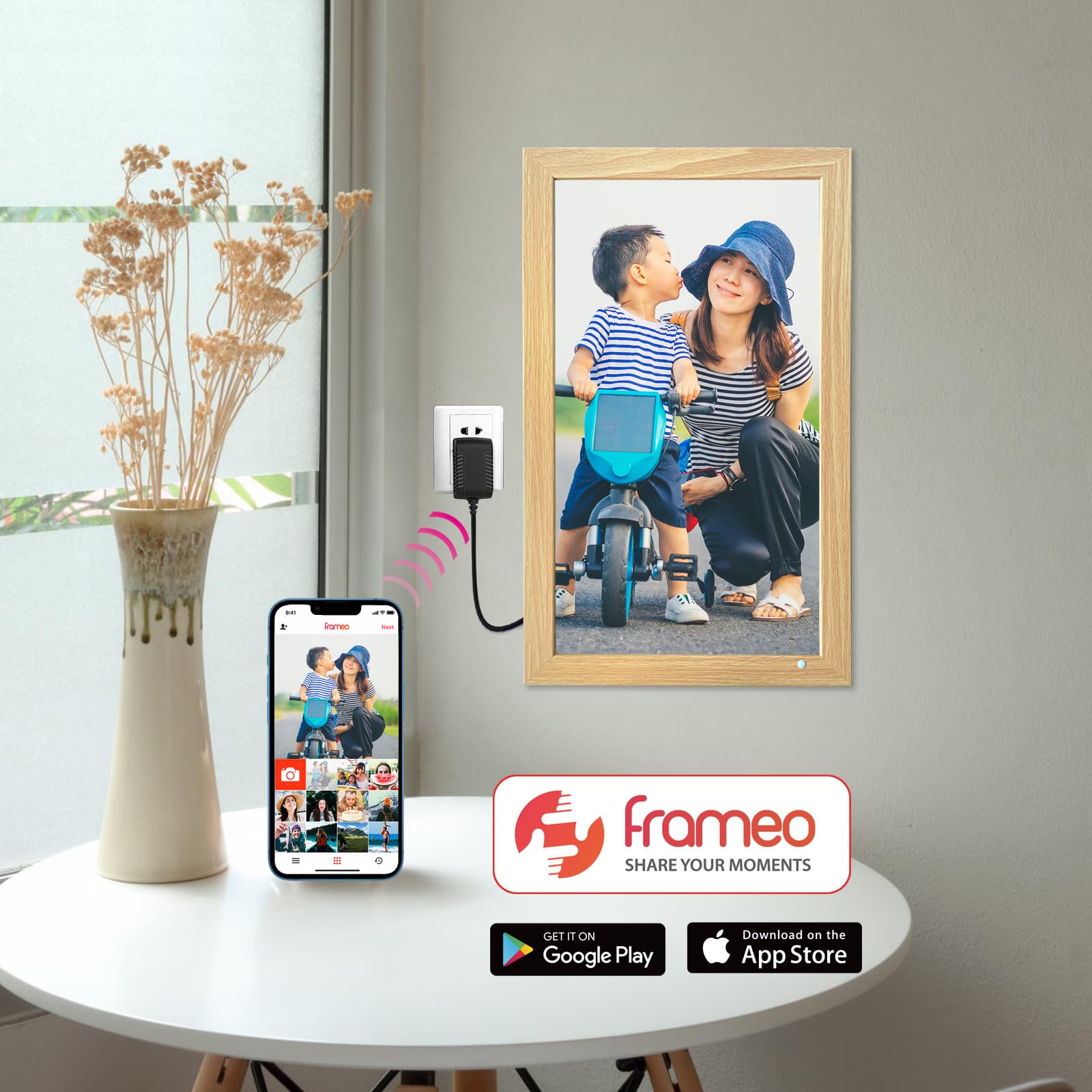 Frameo スマートフォトフレーム　21.5インチ Amazon.co.jp: FRAMEO デジタルフォトフレーム21.5インチ大型