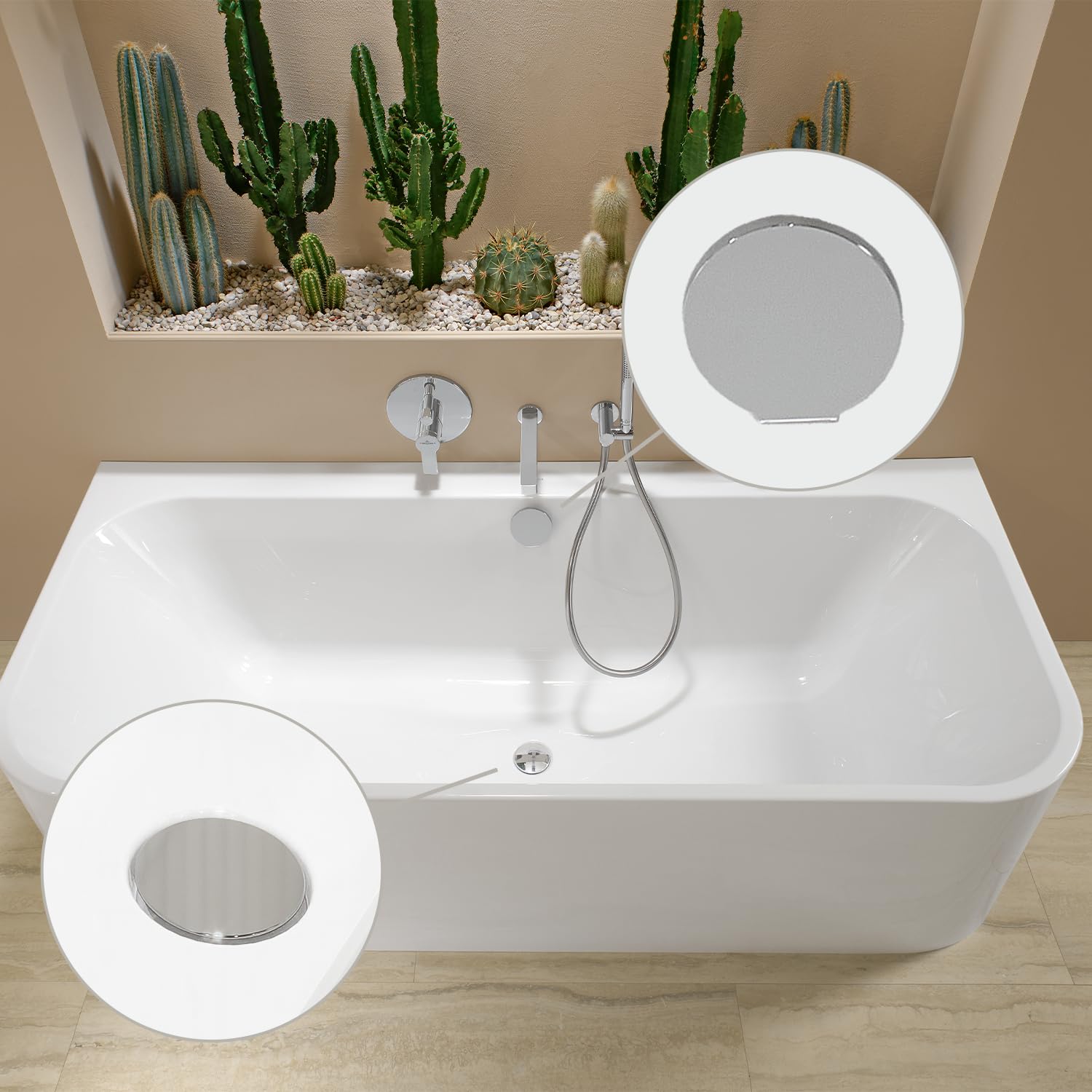 Villeroy & Boch Ensemble de vidage et de trop-Plein, Garniture de vidage et de trop-Plein pour Baignoire, Ensemble composé d'un Meuble Bas et d'un Set de Finition, Accessoires de Salle de Bains