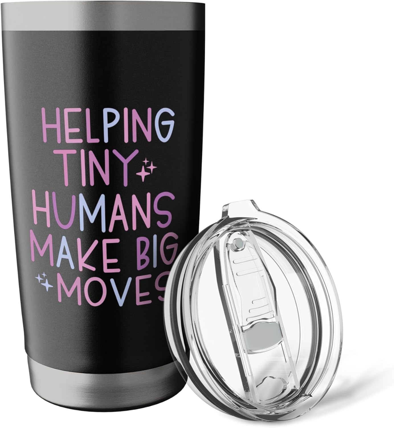 OT & PT Helping Tiny Humans Make Big Moves - Pink Stainless Steel Insulated Tumbler - Image 5