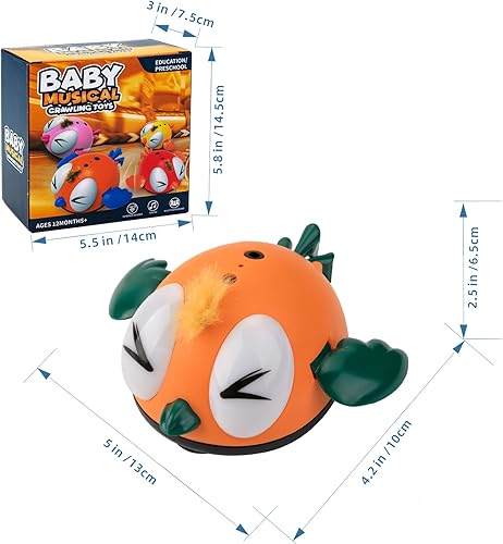 Miniatura 7 de EFOSHM Juguetes para bebés que gatean  Juguetes para bebés con sistema de sensor y sonido  Adorable pollito en movimiento para niños y niñas