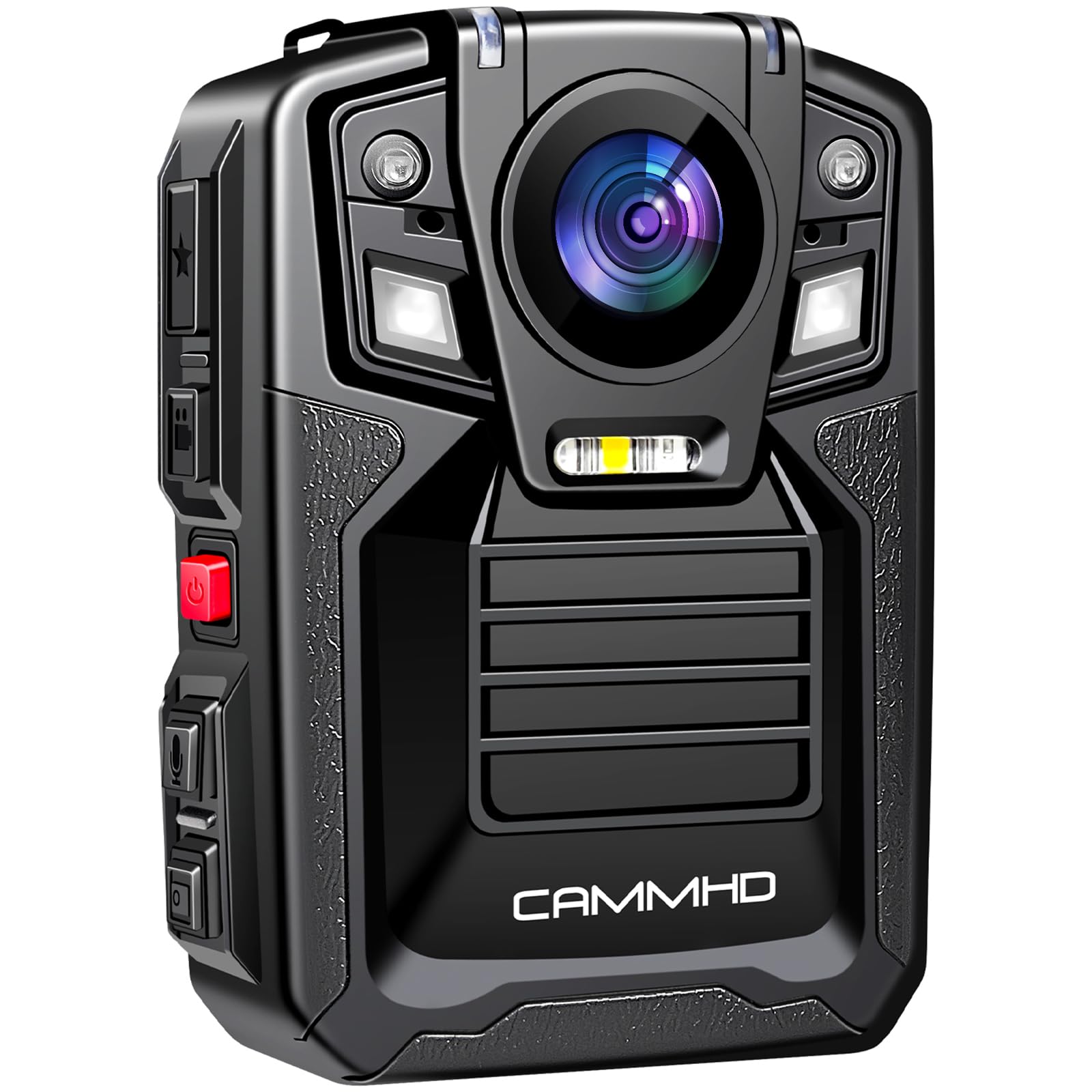 CAMMHD 4K Camera Pieton V8-64G 4400mAh 2 Batteries 14 Heures | 2160P Caméra Piéton H.265 avec Enregistrement Audio et Vidéo Portable Body Cam à Vision Nocturne pour la Police
