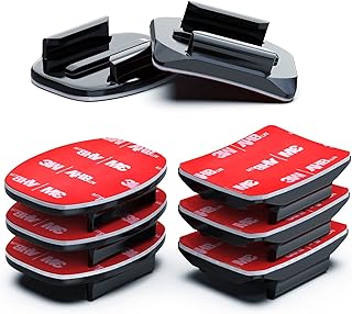 Wealpe Adhesive Mounts Helmet Flat Curved Mounts with 3M Sticky Pads Tape Compatible with GoPro Hero 11, 10, 9, 8, 7, Max, Fusion, 6, 5, 4, Session, 3+, 3, 2, 1 Cameras