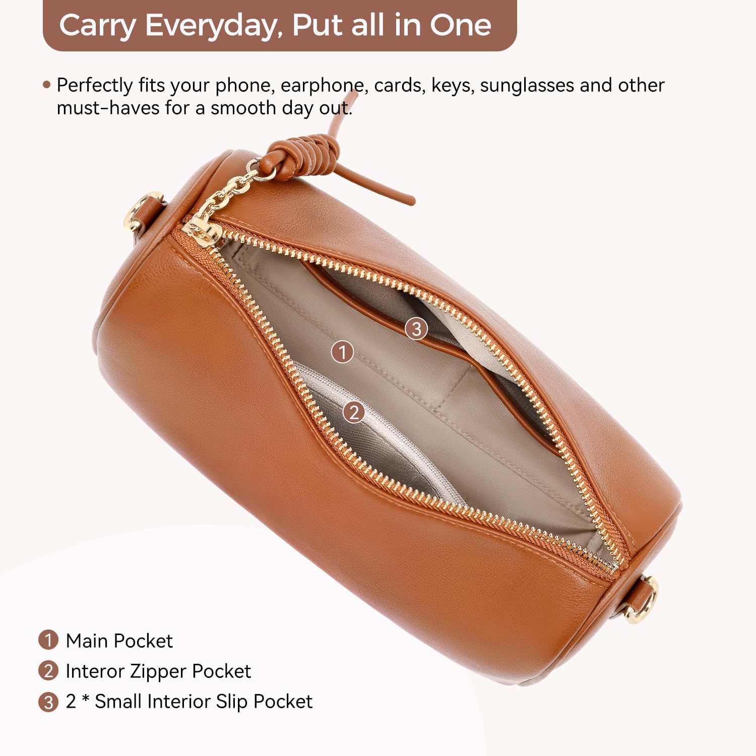 Peacocktion Crossbody Barrel Bag for Women Trendy Designer Vegan Leather Purses with Adjustable Strap