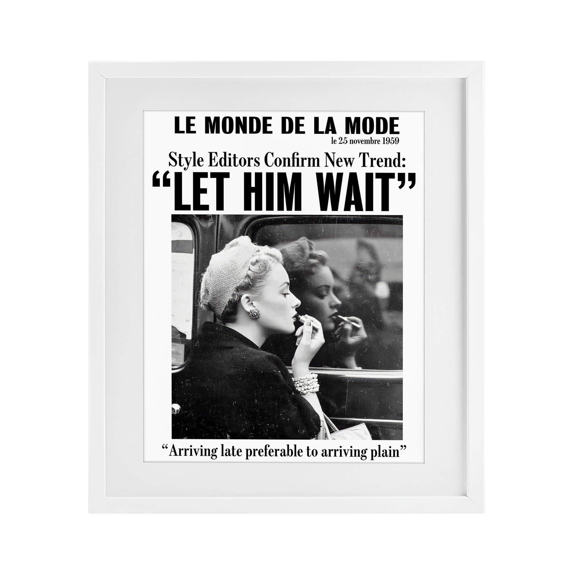 Stupell Industries Coastal White (Textured) 'Let Him Wait Advice', Framed Print Under Glass, White, 17 X 21 Inches, Easy To Hang And Sturdy, Made In Usa, By Annabelle Hall
