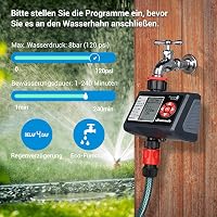 DEWENWILS Öntözésvezérlő - 4 Zónás Automata Öntözési Program, Kerti Locsolóóra Esőkésleltető Funkcióval, Víztakarékos Időzítő Gyephez, Feket 4