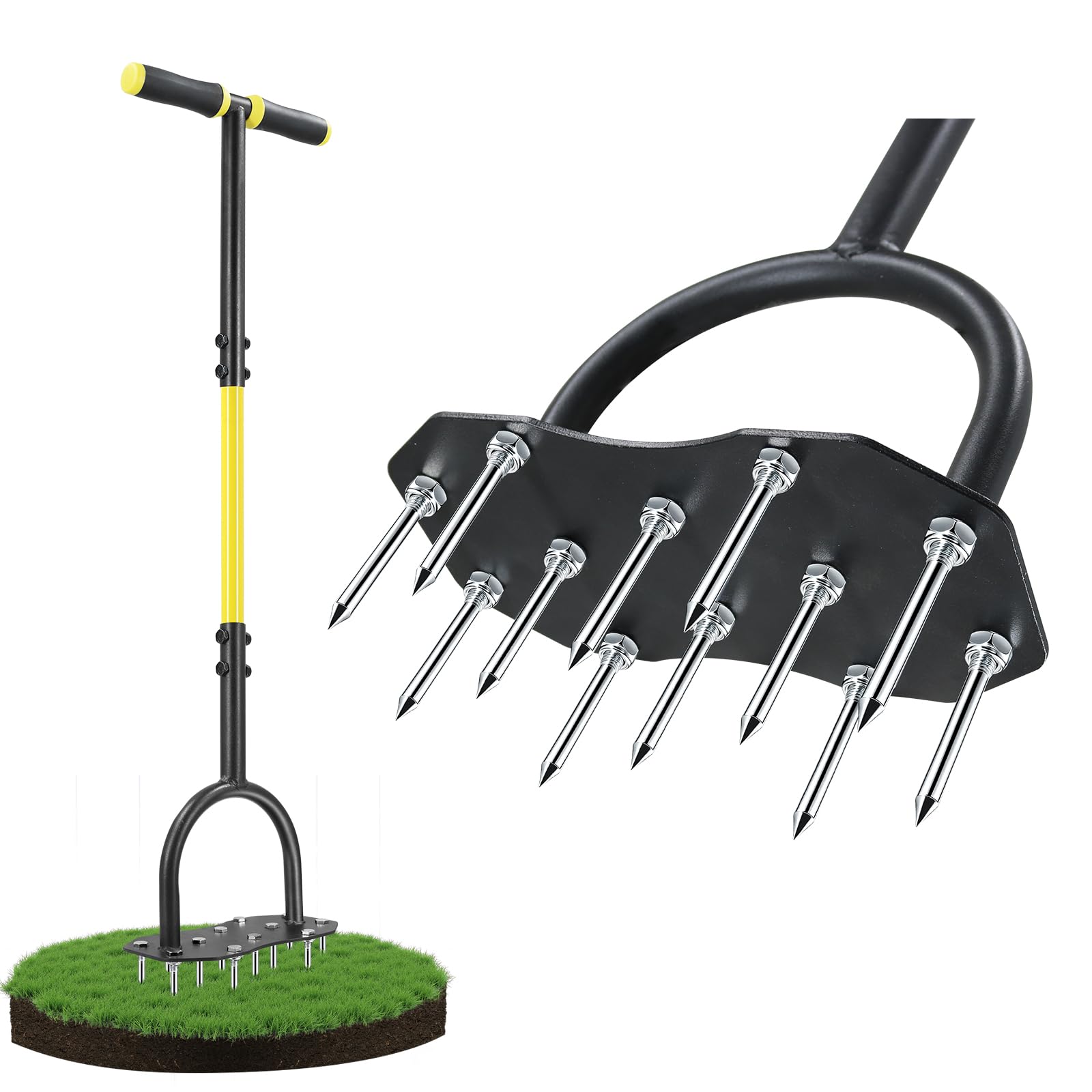 Jardineer Rasenlüfter, Manueller Rasenbelüfter mit 12 Metall