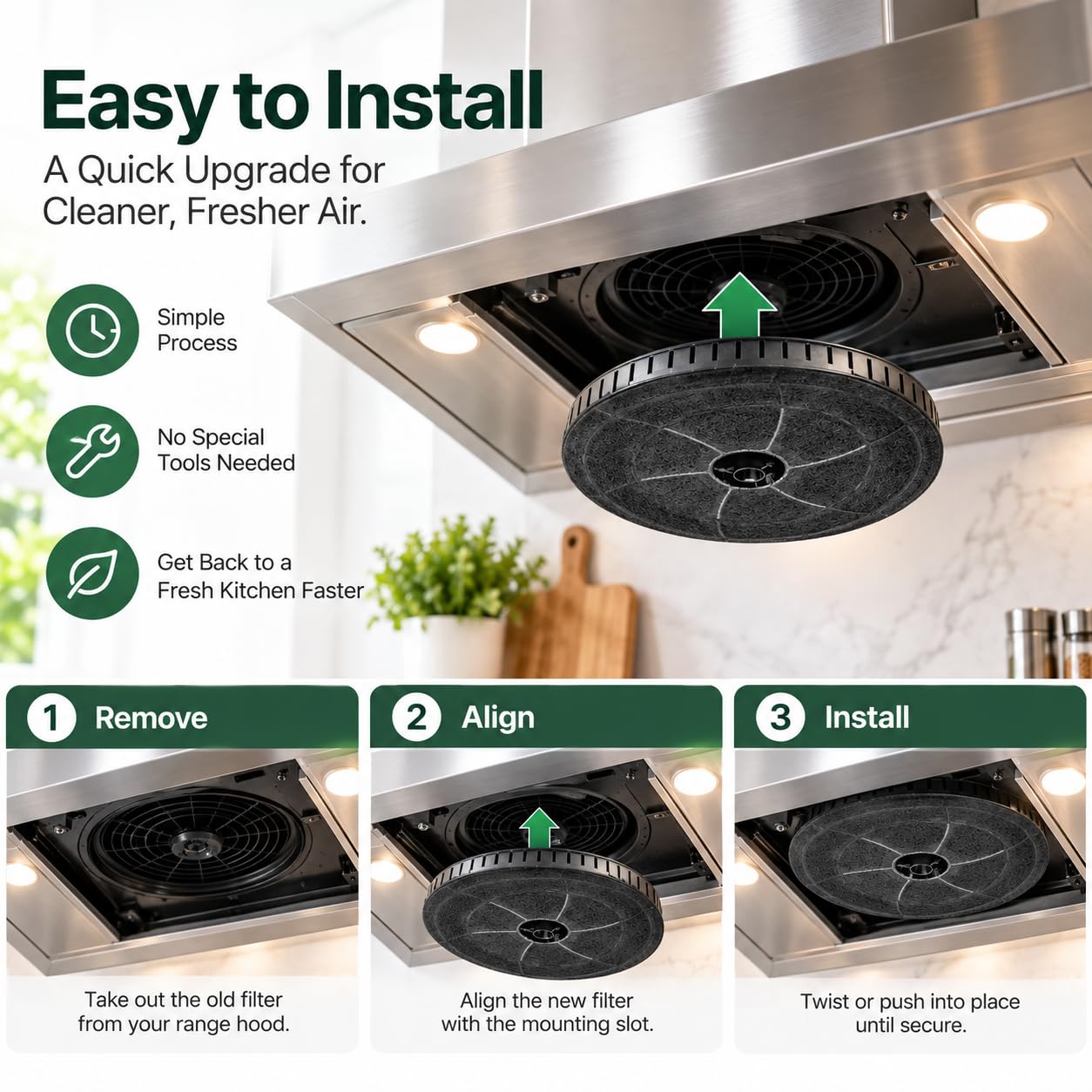 Filtro Carbón, para Electrolux 4055171138 Campana Cocina