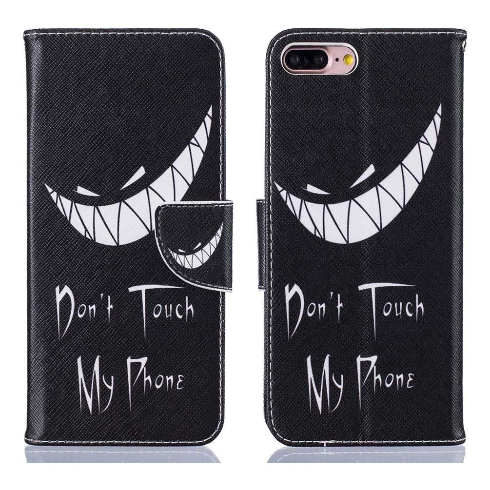 AIFILLE Nero Cover a Libro per iPhone 12 PRO Max 2020 Don't Touch My Phone Modello Denti Bianca Custodia in Pelle PU e Silicone TPU Morbida Rigida