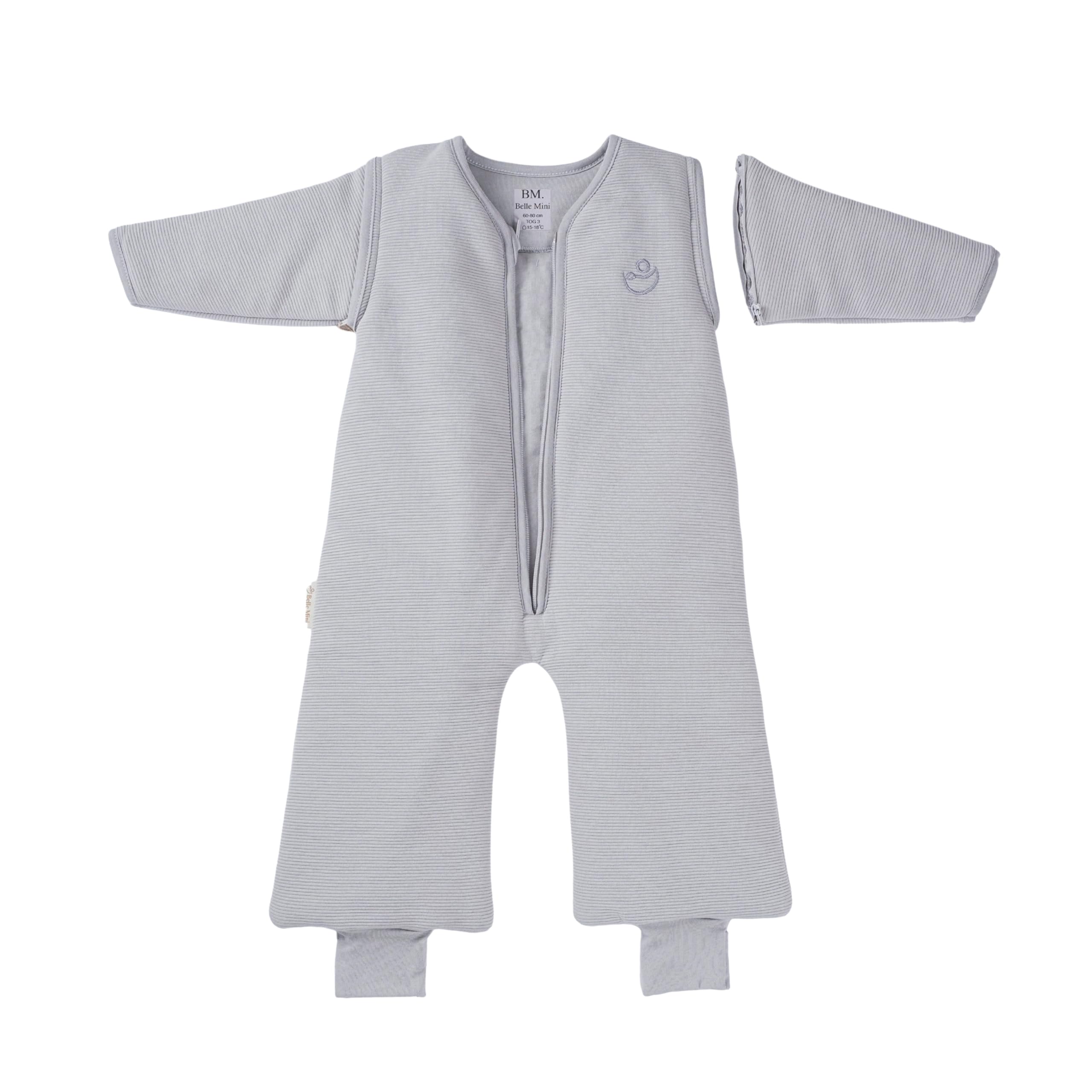 Babyschlafsack – Schlafsack mit Füßen, Schlafsack Baby aus 100% Baumwolle, Premium Unisex Design, 3 TOG Winter, mit abnehmbaren Ärmeln, OEKO-TEX Standard zertifiziert
