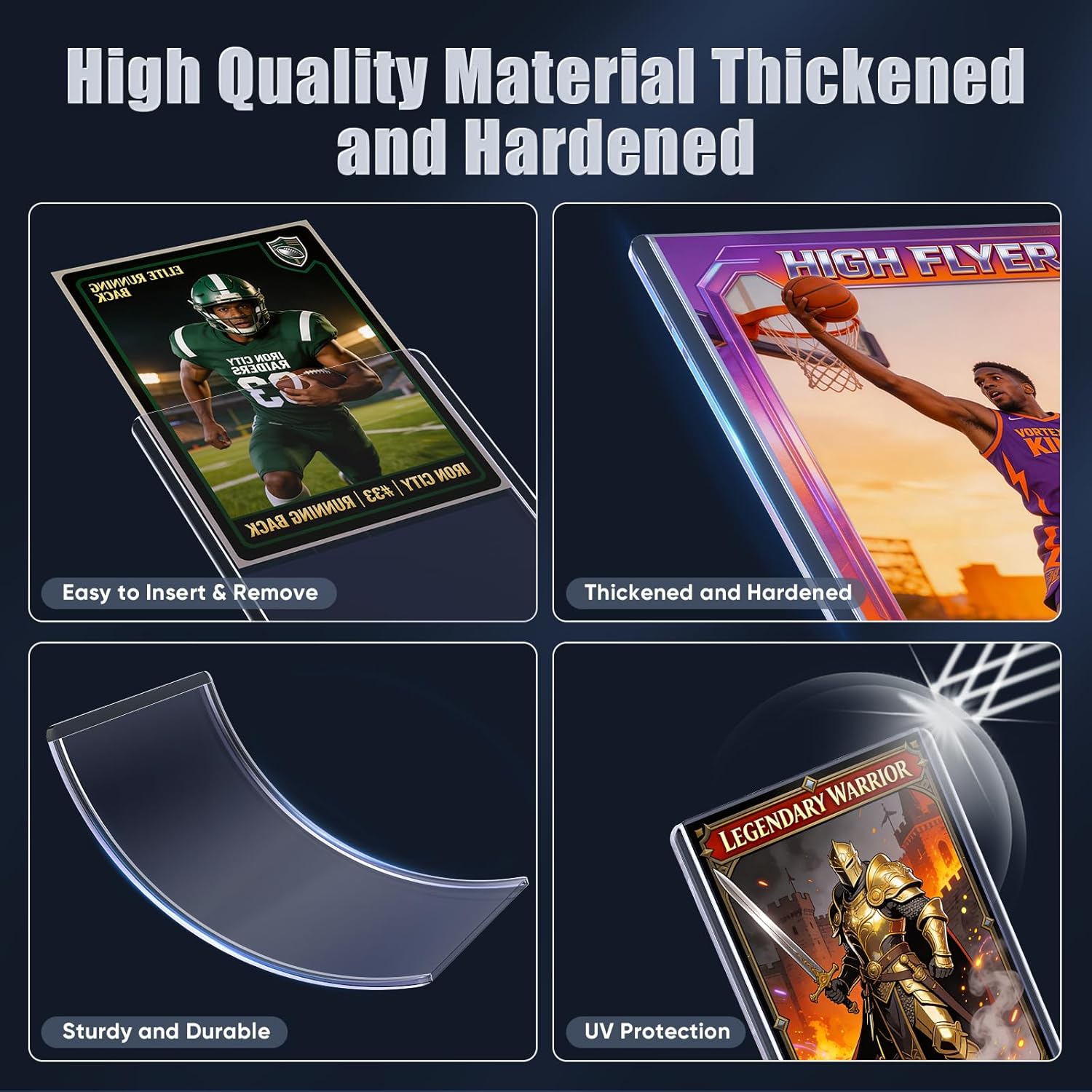 1000 Card Sleeves Top Loaders for Cards, 3" x 4" Hard Plastic Toploaders, Premium Baseball Card Holder for Trading Cards, Sports Baseball Football Game Card Protectors(500 Hard Sleeve+500 Soft Sleeve)