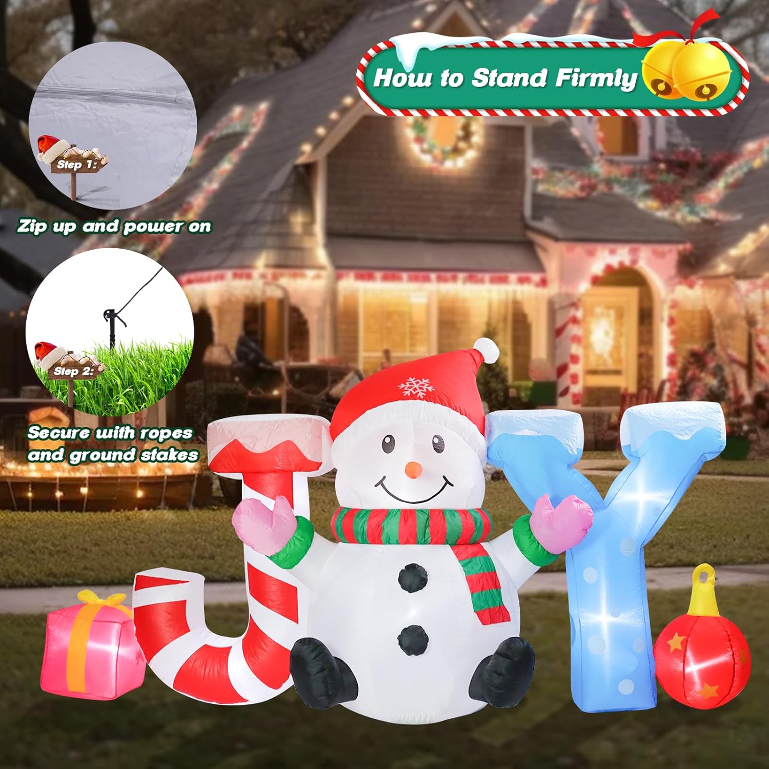 Taman 7.5 FT Christmas Inflatable Decorations, Snowman Joy Propeller Built-in Bright LED Light Blow Up for Yard, Garden,Lawn Outdoor Holiday Yard Decorations