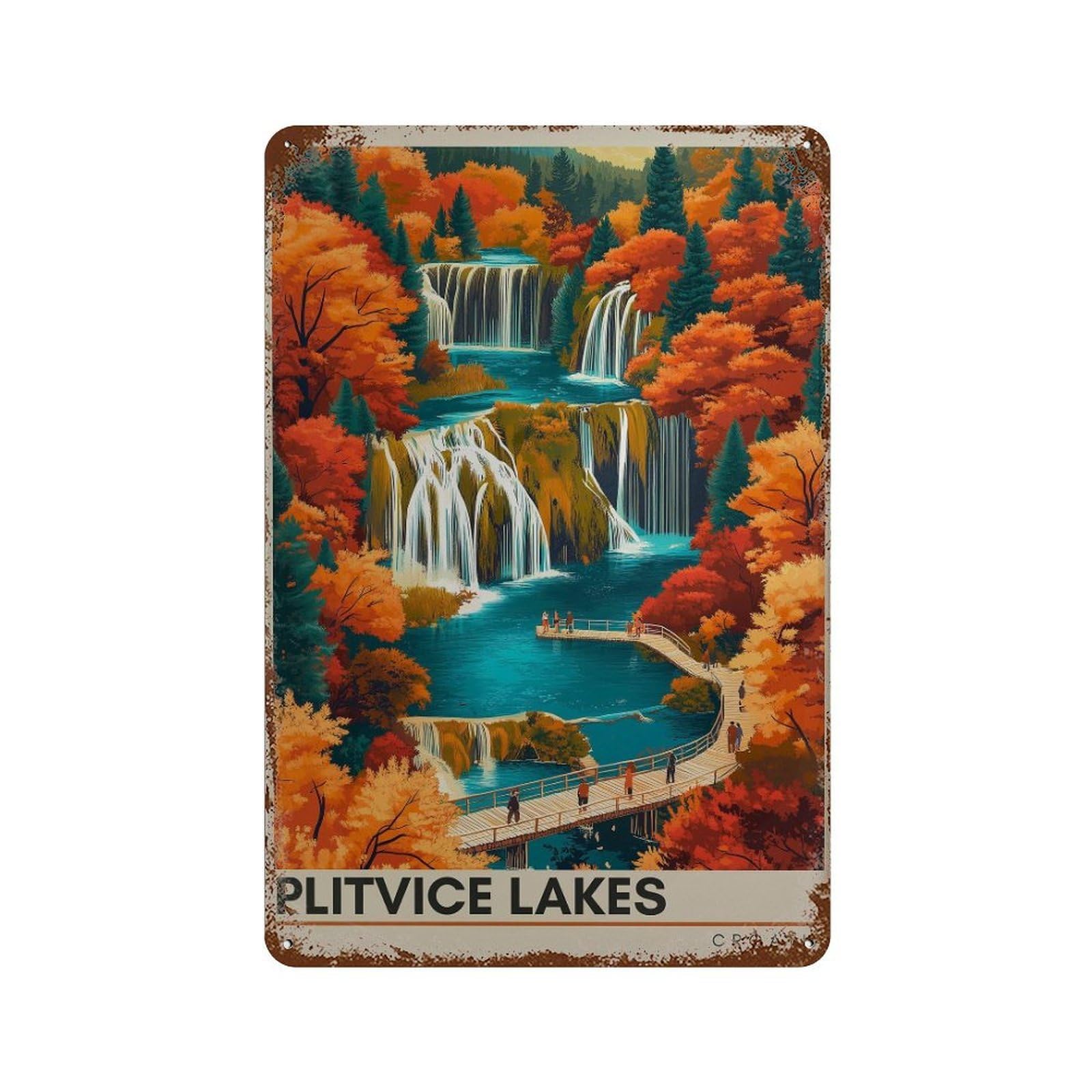 xiaoxiaoshen Plitvice Lakes Travel Croatia National Park (2) Wall Decor Art Metal Tin Poster Modern Home Decor Art Home Bar Shop Decorations Vintage Sign 30x20cm
