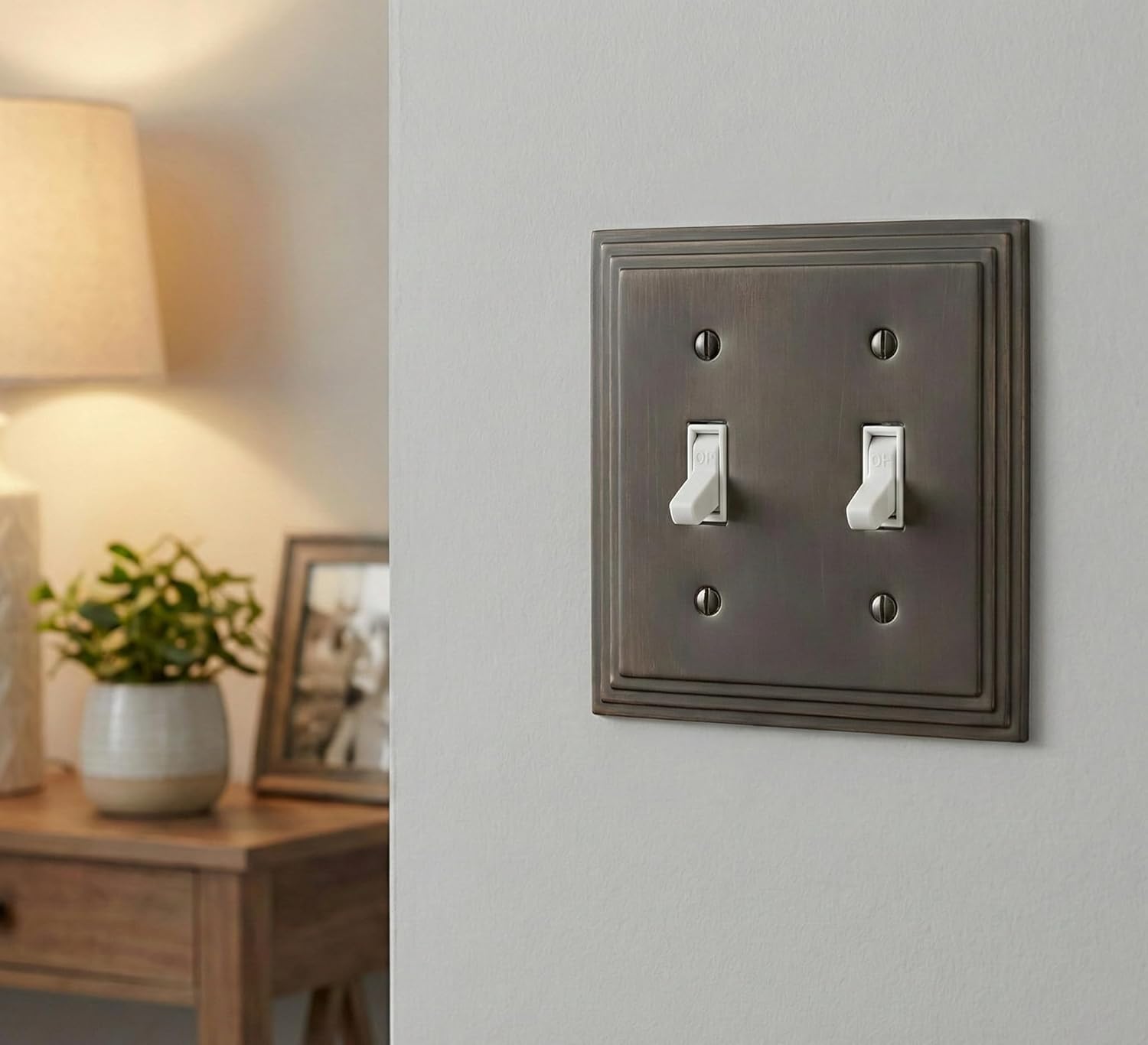 Cosmas 25033-ORB Oil Rubbed Bronze Double Toggle Switch Plate Switchplate Wall Cover