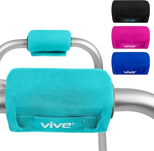 Miniatura 10 de Vive Cojines para mango de andador, fundas acolchadas para manos, acolchado suave médico para silla de ruedas plegable, mango de rodillo, agarre