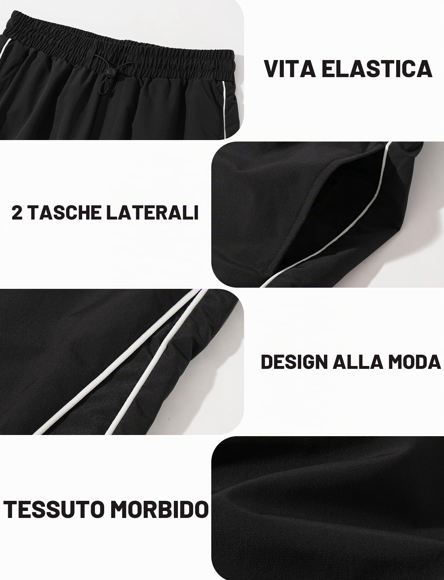 AIEOE Y2K Streetwear - Pantaloni da jogging da uomo, per il tempo libero, con pistagna