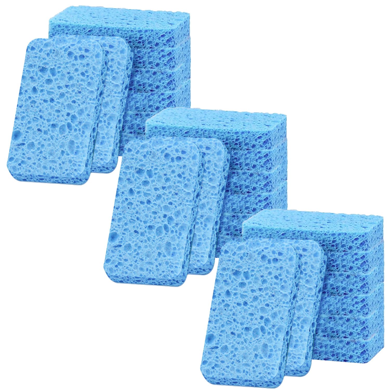 24 - Pack Non-Scratch Scrub Sponges - Sponges for Dishes and Washing Dishes, Cleaning Sponges for Kitchen Home and More（Blue）