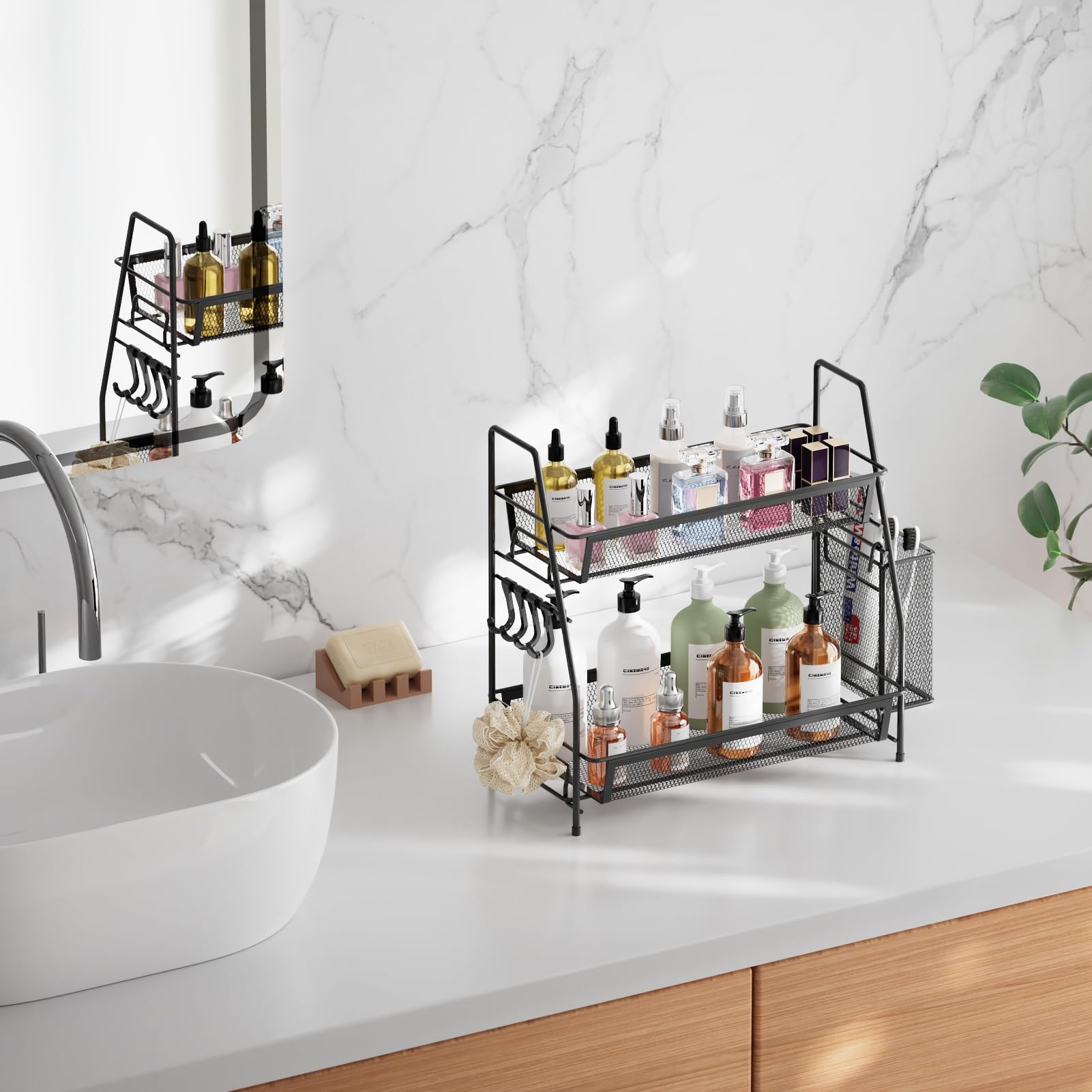 2 Tier Metal Mesh Shelf VITVITI 2-Tier Countertop, Metal Wire Mesh ...