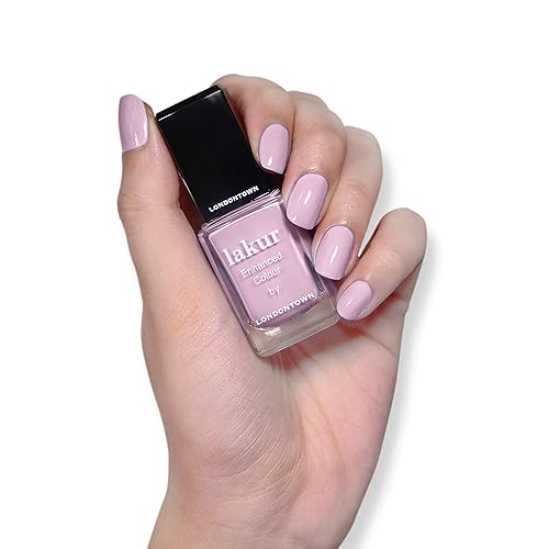 Miniatura 18 de LONDONTOWN Esmalte de uñas brillante rosa polvoriento, Bell Flower lakur, esmalte de uñas vegano resistente a las astillas, 0.40 onzas líquidas Té