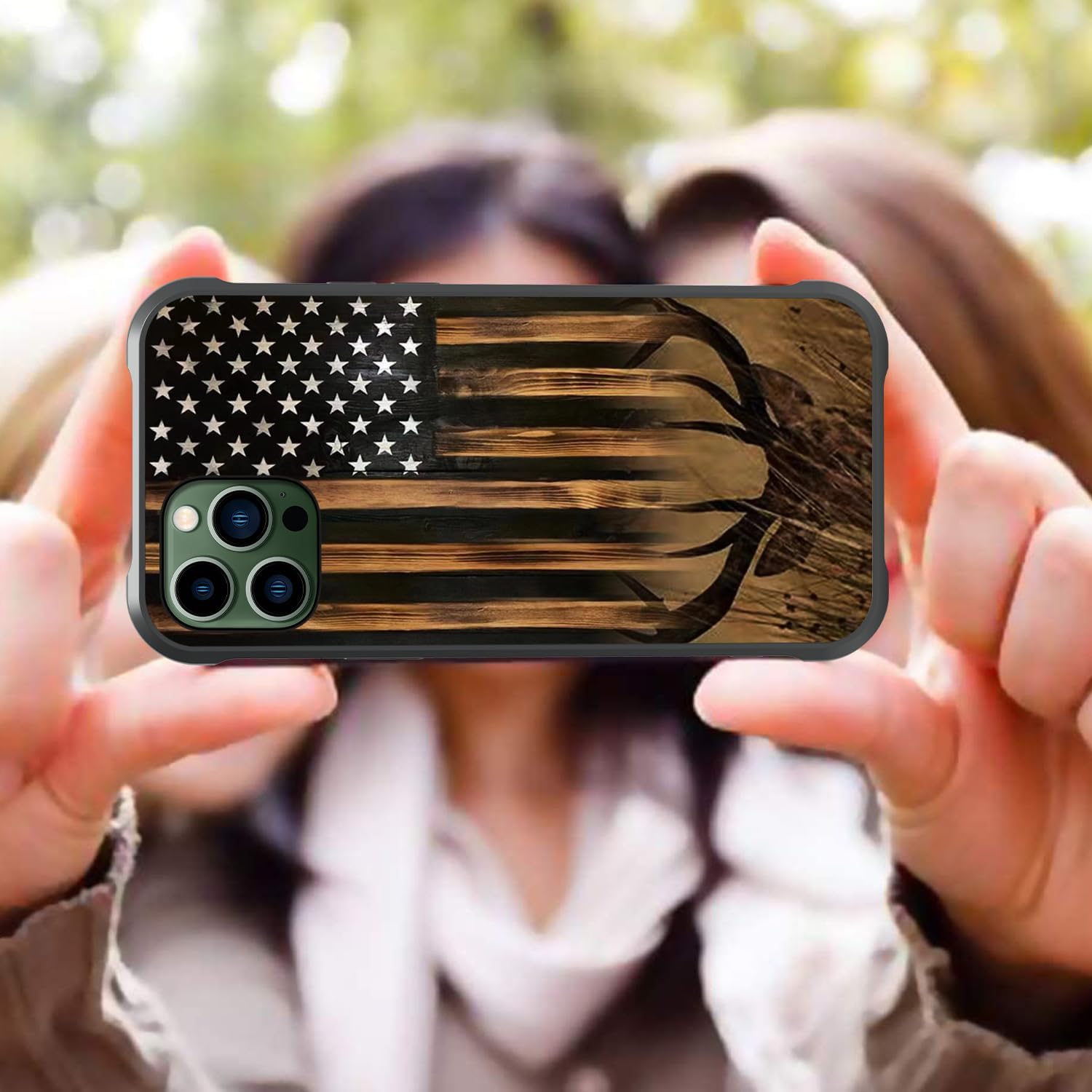 Deer American Flag Case for iPhone 13 Pro Max - Anti-Scratch, Non-Slip+Shockproof Rugged TPU Protective Case - Image 5