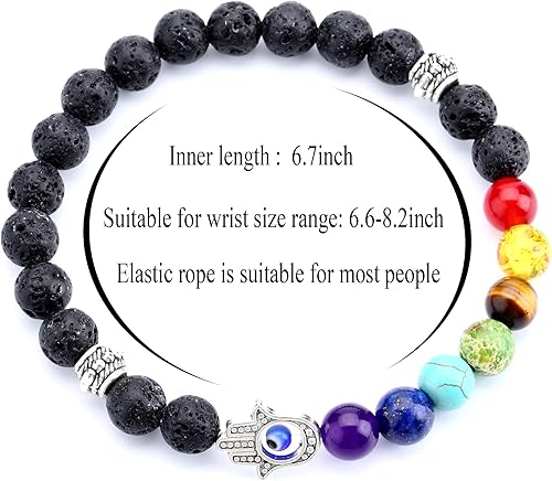 Miniatura 10 de Doitory - Pulsera difusora de aceites esenciales de aromaterapia de 0315in piedra natural con cuentas de yoga y piedra natural 21001 Piedra