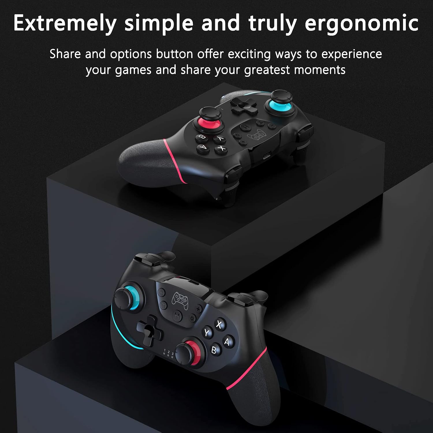 RTULOR Wireless Controller for Switch,Switch Lite/Switch Pro/Switch OLED Wireless Bluetooth Switch Controller Gamepad with Joystick, Adjustable Turbo Vibration