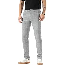 Plaid&Plain Mens Plaid Pants Skinny Dress Pants for Men Skinny Chino Pants Men