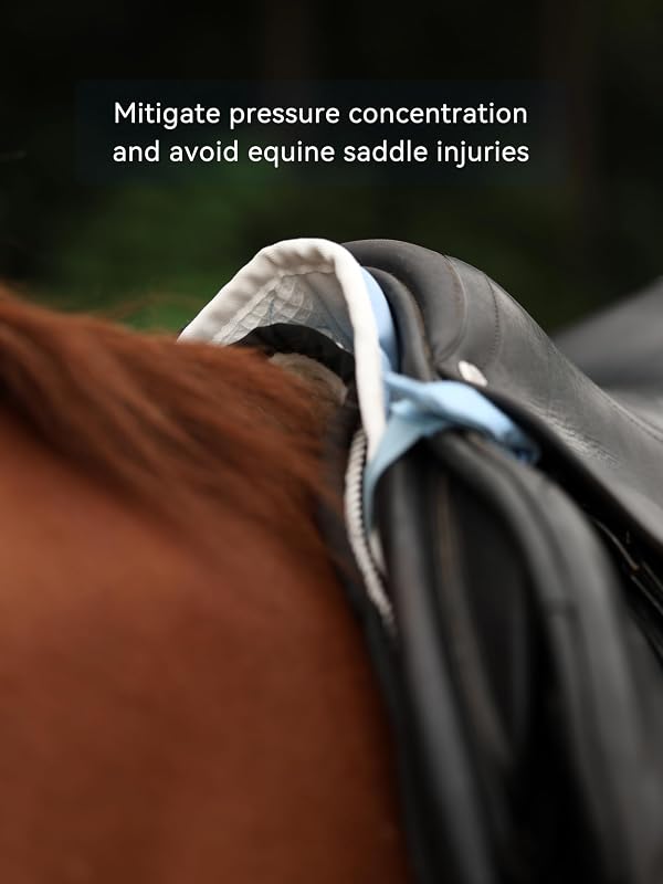 Harrison Howard English Half Pad Non-Slip Moisture-Wicking Shock Absorbing Horse Saddle Pad for Jumping Training Eventing Ice Blue by Harrison Howard - Image 5