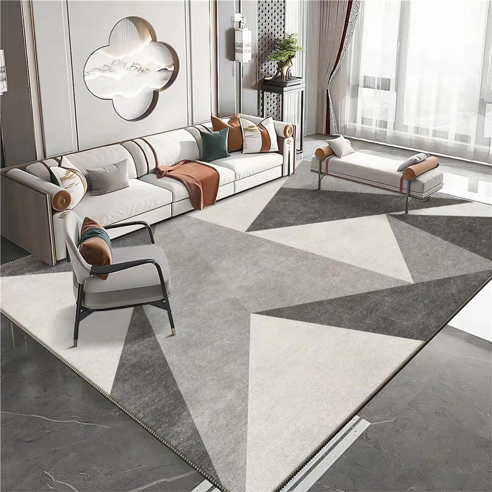 Tapis bebe fille lavable beige 180x250cm chambre ados