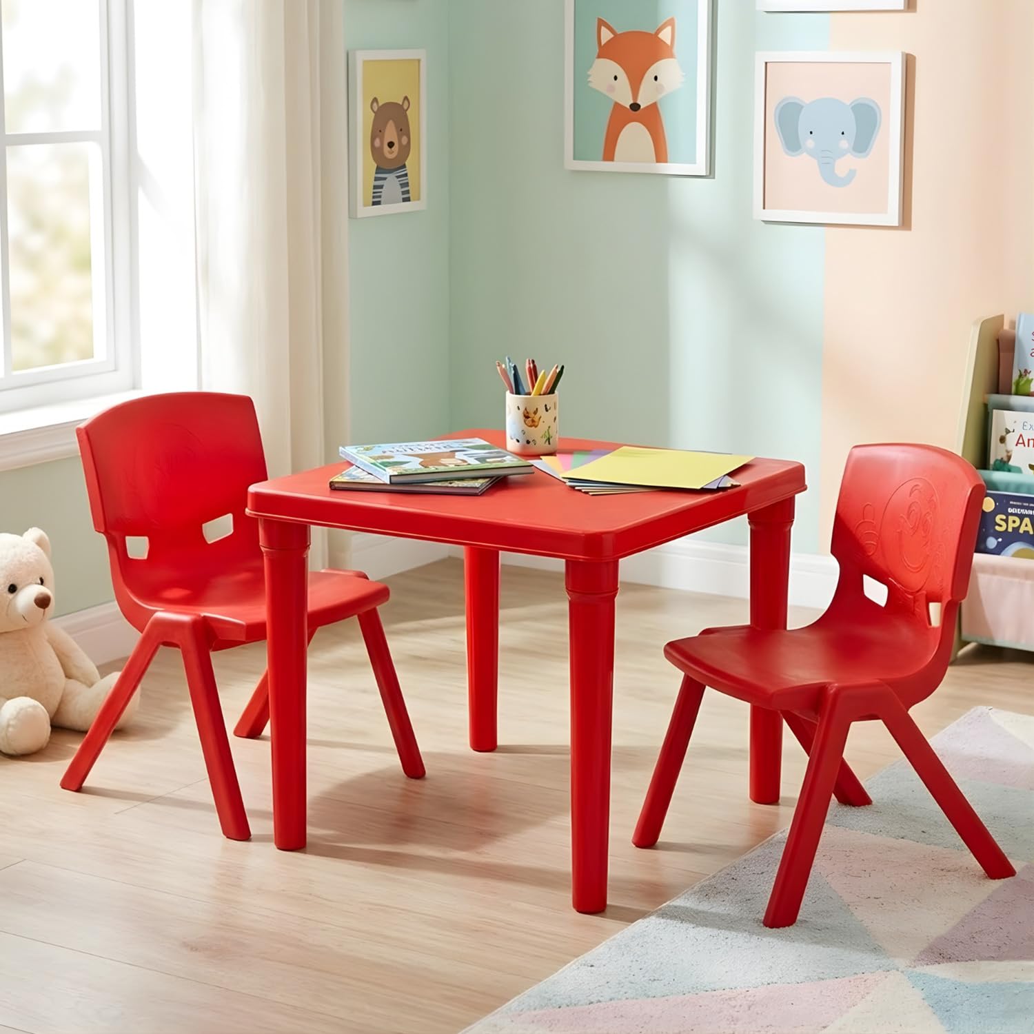 Nilkamal Genius Strong & Durable Plastic Table for Kids | Toy Table |Study Table| Laptop Desk | Dining Breakfast Table for Eating & Multipurpose (Red)-image-26