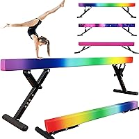 Vista 11 de Barra de equilibrio ajustable para niños, viga de gimnasia de 2.4 m con patas antideslizantes, viga de piso alto y bajo para todos los niveles