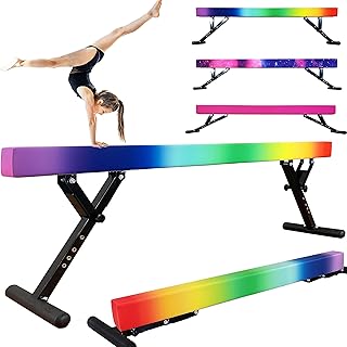 Adjustable Balance Beam for Kids, 8FT Gymnastics Beam with Anti-Slip Legs, High and Low Floor Beam for All Gymnastics Levels, Professional Gymnastic Equipment for Home, Gym Center