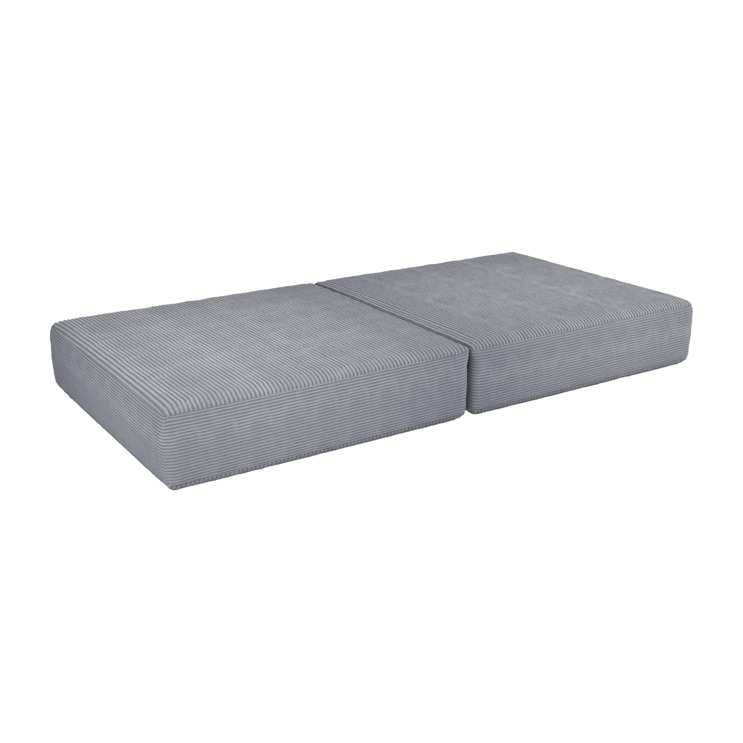 POKAR Folding Mattress for Modular Children's Play Sofa | 160x80x15 cm Soft Foam Individual Kids Sofa Component with Cord Cover | Oeko-Tex 100 Certified | Bunny Grey