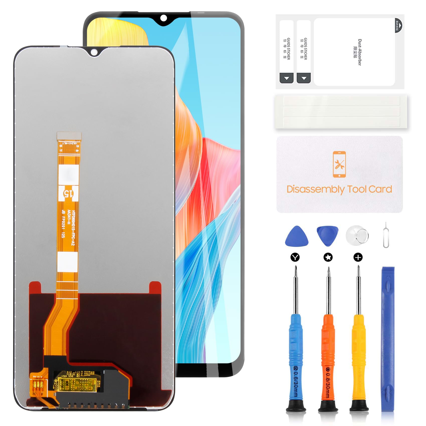 Schermo LCD TFT per Oppo A18 CPH2591 Schermo di ricambio per Oppo A18 Display LCD Digitizer Touch Assembly per OPPO A18 LCD Glass Repair Kit con strumenti (nero)