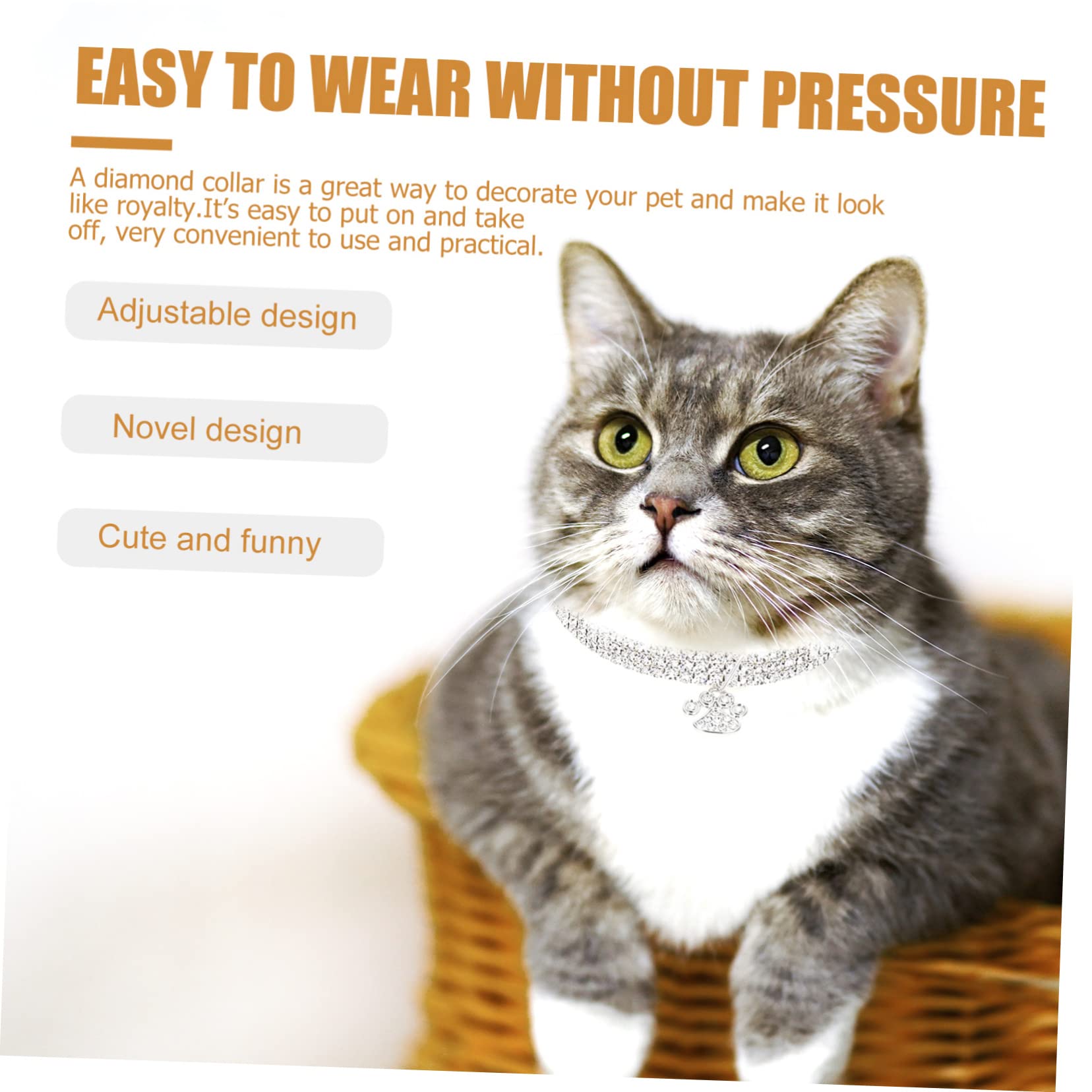Angoily 9pezzi Collana Decorativa Per Animali Domestici Di Rhinestone Di Collari Resistente All Usura Per Cani e Gatti Accessori Eleganti Per Occasioni Speciali